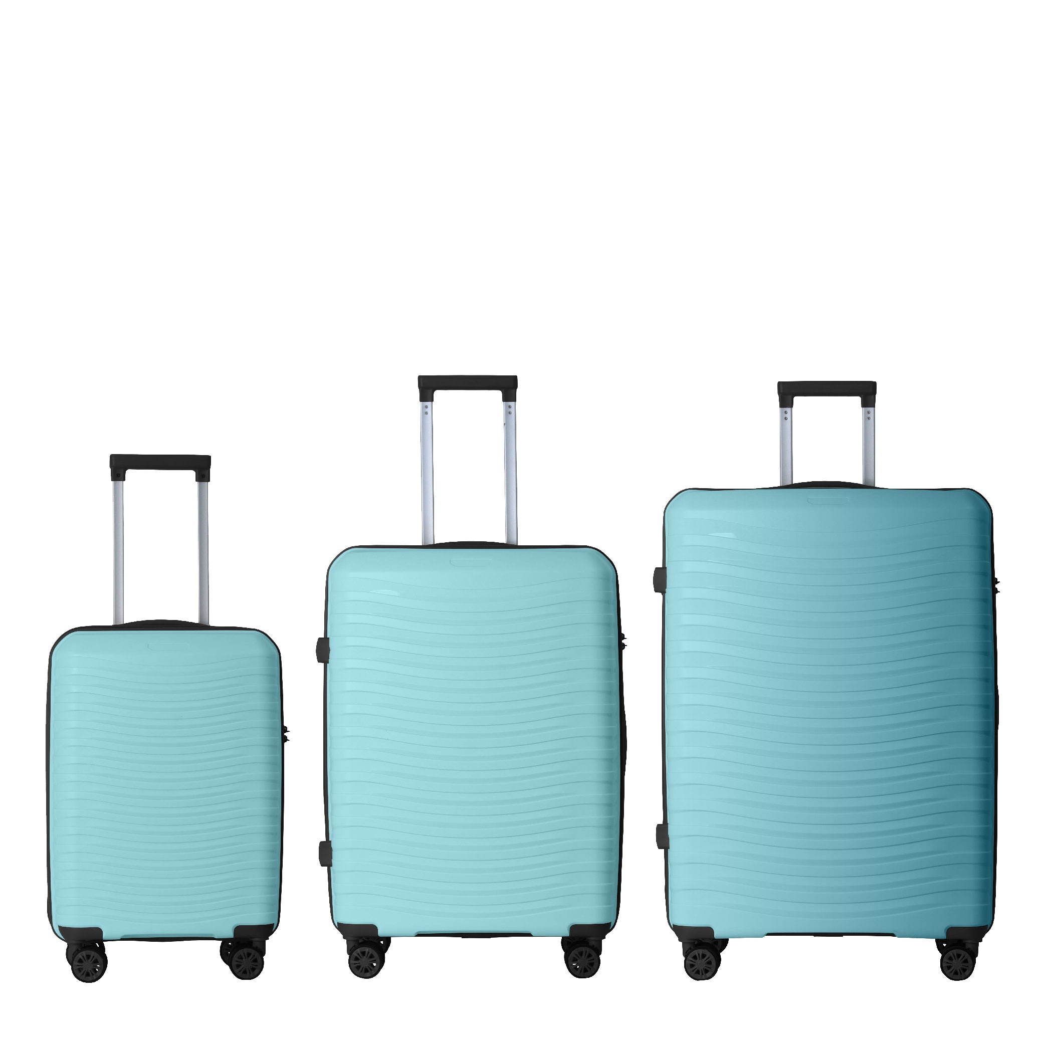 3-Piece Luggage Sets (20", 24", 28"), Suitcase With Wheels, Hardside Suitcase With Four Spinner Wheels And Scratch-Resistant Surface, SkyBlue_voghion.com